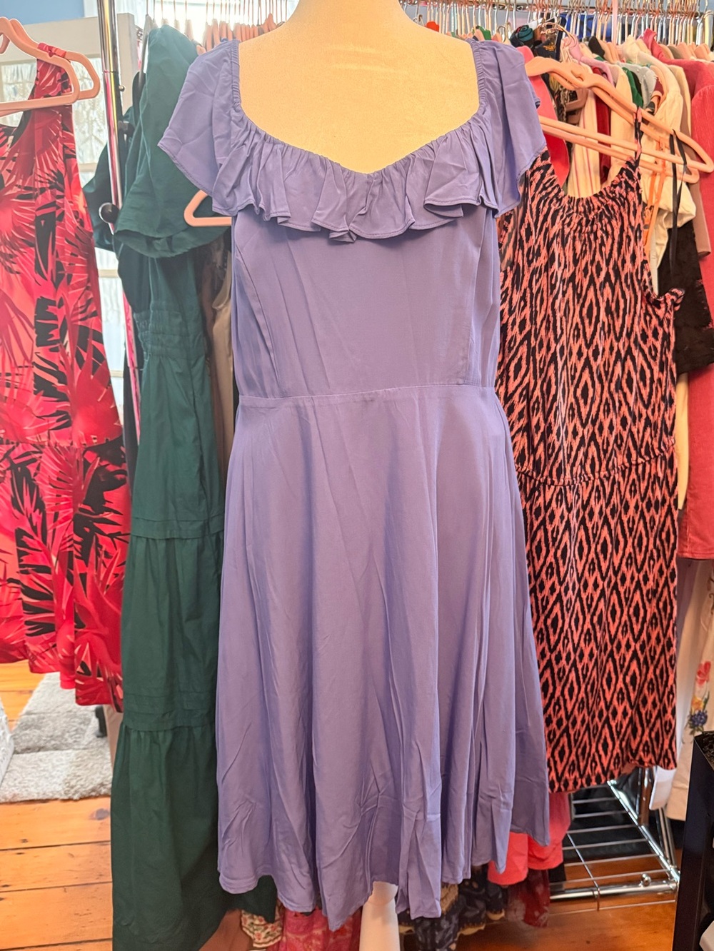 Old Navy Lavender Ruffle-Trim Midi Dress